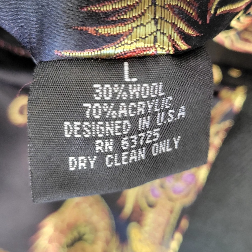 Edward Dada Military Style Jacket Dragon Lining Blazer Coat Large L - Picture 6 of 14